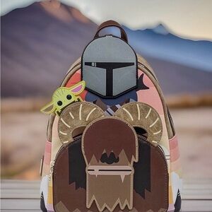 NEW Loungefly STAR WARS Mandalorian Bantha Ride Backpack Moving Grogu Baby Yoda